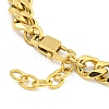 304 Stainless Steel Cuban Link Chain Oval Link Bracelets for Women BJEW-G717-17G-3