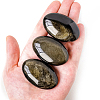 Oval Natural Golden Sheen Obsidian Healing Massage Palm Stones WG38727-01-3