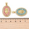 Brass & Shell & Clear Cubic Zirconia Pendants KK-I712-09G-3