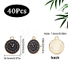 Clock Alloy Enamel Pendants ENAM-SC0003-47A-2