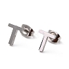 Tarnish Resistant 304 Stainless Steel Greek Alphabet Stud Earrings STAS-D007-07P-10-1