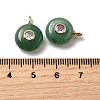 Natural Green Aventurine Flat Round Pendants G-H318-01G-A-01-3