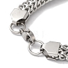 Non-Tarnish 201 Stainless Steel Wheat Chain Bracelets for Women Men BJEW-H612-07A-P-3