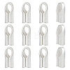 12Pcs Column Sterling Silver Cord Ends STER-BC0004-48B-1
