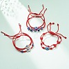 6Pcs 6 Style Alloy Hamsa Hand & Resin Evil Eye Braided Bead Bracelets Set BJEW-JB08370-2