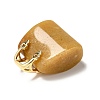 Natural Topaz Jade Brass Pendants KK-E274-01G-16-3