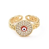Real 18K Gold Plated Brass Micro Pave Cubic Zirconia Open Rings RJEW-J017-VC280-2
