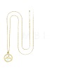 Flat Round 201 Stainless Steel Pave Natural Shell Mustard Seed Pendant Necklaces for Women WG511AE-05-5