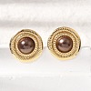 Brass Stud Earrings for Women KK-CBA9D38-02G-02-3