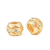 Brass Micro Pave Clear Cubic Zirconia Beads KK-C142-12A-G-2