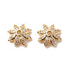 Brass Micro Pave Clear Cubic Zirconia Bead Caps LS-KK-G420-31G-1
