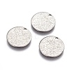 Tarnish Resistant 304 Stainless Steel Textured Pendants STAS-I098-01-15mm-P-3