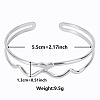 Non-Tarnish Elegant and Stylish Design Hollow 304 Stainless Steel Cuff Bangles for Women UJ8265-1-1