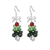 Tibetan Style Alloy Glass Earrings EJEW-JE06612-2