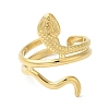 304 Stainless Steel Snake Open Cuff Ring for Women RJEW-I098-01G-2