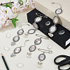Alloy Oval Pendant Cabochon Settings & Heart Charms Pendant Decorations HJEW-FH00299-4