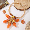 Aluminum & Resin Flower Statement Jewelry Set WGDD658-03-1
