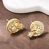 Brass Micro Pave Clear Cubic Zirconia Stud Earrings EJEW-F400-26A-G-3