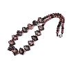 Natural Rhodonite Round & Cone Beaded Necklaces NJEW-N064-03E-2