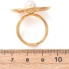 304 Stainless Steel Shell Beads Cuff Open Rings for Women RJEW-E301-01A-3