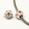 Alloy Enamel Flower Large Hole Style European Beads MPDL-R036-51I-1