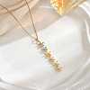 Brass Pave Colorful Cubic Zirconia Long Tassel Necklaces for Women WGF2BEF-04-1