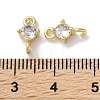 Rack Plating Brass Pave Clear Cubic Zirconia Connector Charms KK-Z039-39G-3