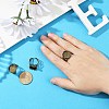 Adjustable Antique Bronze Tone Filigree Brass Ring Component Cabochon Settings X-KK-G020-A-2