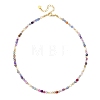 Dyed & Heated Faceted Round Natural Agate and Cultured Freshwater Pearl Beaded Necklaces for Women NJEW-JN06240-02-3