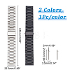 2Pcs 2 Colors 303 Stainless Steel Quick Release Watch Bands FIND-DC0001-20-2