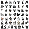 50Pcs PVC Waterproof Animals Stickers PW-WG344AB-01-5