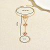 Elegant Imitation Pearl Sunflower Brass Hand Chain Ring Bracelets for Women ZN9544-2