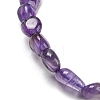 Natural Amethyst Bead Stretch Bracelets BJEW-K213-23-3