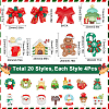 80Pcs 20 Styles Christmas Opaque Resin Cabochons RESI-SC0005-60-2