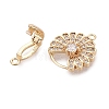 Brass Micro Pave Clear Cubic Zirconia Fold Over Clasps KK-Q074-18G-2