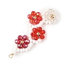 Baking Paint Glass Seed Beaded Big Pendants PALLOY-MZ01393-03-2