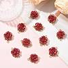 12Pcs Valentine's Day Rose Flower Alloy Links Connectors FIND-FS0004-87-5