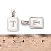 304 Stainless Steel Pave Shell Pendants STAS-G327-01P-T-3