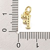 Initial Letter Brass with Cubic Zirconia Charms KK-Q814-26F-G-3