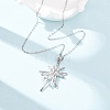 304 Stainless Steel Flower Pendant Cable Chain Necklaces for Men Women NJEW-K308-05G-P-3