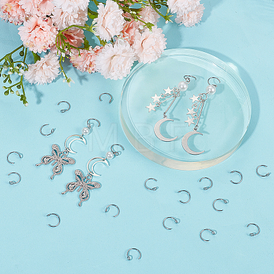 Beebeecraft 30Pcs 304 Stainless Steel Clip on Nose Ring Findings STAS-BBC0003-95P-1