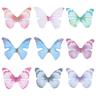 180Pcs 9 Style Two Tone Polyester Fabric Wings Crafts Decoration FIND-SC0004-18-1