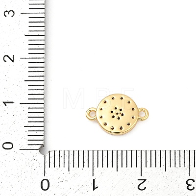 Brass Micro Pave Clear Cubic Zirconia Sun Connector Charms KK-P302-12G-1