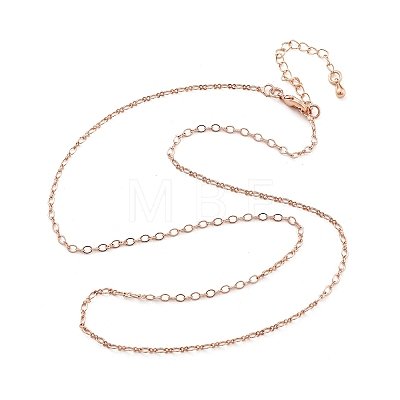 Brass Cable Chain Necklaces for Women NJEW-D302-20RG-1