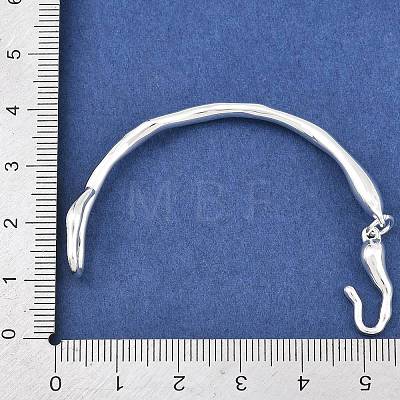 Brass Irregular Curve Tube Connector for Bangle Making KK-CBABC34-03S-1