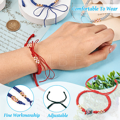 10Pcs 10 Colors Adjustable Nylon Cord Braided Bracelet Making MAK-TA0001-15-1