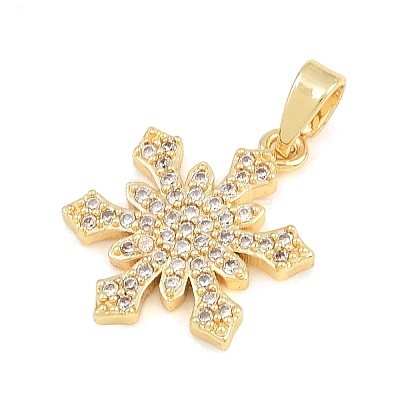 Brass Micro Pave Clear Cubic Zirconia Pendants CU-CBA9B49-02B-G-1