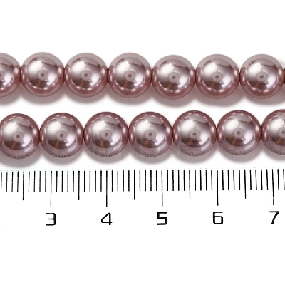 Baking Painted Pearlized Glass Pearl Round Bead Strands PEAR-H019-02C-03-1