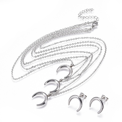304 Stainless Steel Jewelry Sets SJEW-F204-11-1