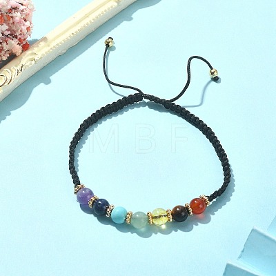 Natural & Synthetic Mixed Gemstone Braided Bead Bracelets BJEW-TA00325-1